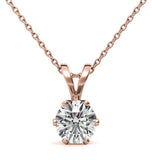 Round Cut Moissanite Six Prong Pendant For Women