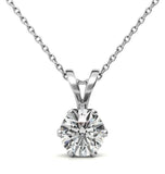 Round Cut Moissanite Six Prong Pendant For Women