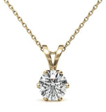 Round Cut Moissanite Six Prong Pendant For Women