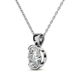 Half Bezel Set Round Cut Moissanite Pendant