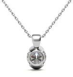 Half Bezel Set Round Cut Moissanite Pendant