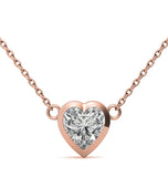 Heart Cut Moissanite Bezel Set Solitaire Pendant