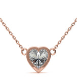 Heart Cut Moissanite Bezel Set Solitaire Pendant