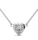 Heart Cut Moissanite Bezel Set Solitaire Pendant