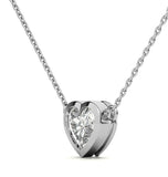 Heart Cut Moissanite Bezel Set Solitaire Pendant