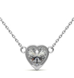 Heart Cut Moissanite Bezel Set Solitaire Pendant