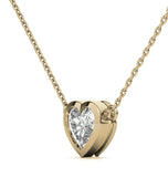 Heart Cut Moissanite Bezel Set Solitaire Pendant