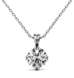 Round Cut Moissanite Double Prong Solitaire Pendant