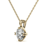 Round Cut Moissanite Double Prong Solitaire Pendant