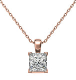 Princess Cut Moissanite V Prong Solitaire Pendant