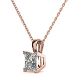 Princess Cut Moissanite V Prong Solitaire Pendant