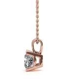 Princess Cut Moissanite V Prong Solitaire Pendant