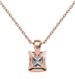 Princess Cut Moissanite V Prong Solitaire Pendant