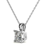 Princess Cut Moissanite V Prong Solitaire Pendant