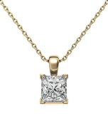 Princess Cut Moissanite V Prong Solitaire Pendant