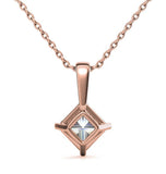 Princess Cut Moissanite Solitaire Unique Pendant