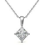 Princess Cut Moissanite Solitaire Unique Pendant