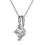 Princess Cut Moissanite Solitaire Unique Pendant