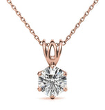 Round Cut Moissanite Unique Six Prong Solitaire Pendant