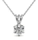 Round Cut Moissanite Unique Six Prong Solitaire Pendant