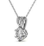 Round Cut Moissanite Unique Six Prong Solitaire Pendant