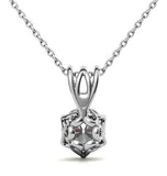 Round Cut Moissanite Unique Six Prong Solitaire Pendant