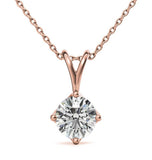 Round Cut Moissanite Solitaire Pendant Birthday Gift