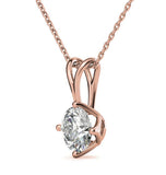 Round Cut Moissanite Solitaire Pendant Birthday Gift