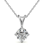 Round Cut Moissanite Solitaire Pendant Birthday Gift