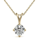 Round Cut Moissanite Solitaire Pendant Birthday Gift