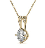 Round Cut Moissanite Solitaire Pendant Birthday Gift