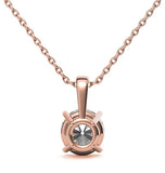 Round Brilliant Cut Basket Prong Pendant For Women