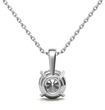 Round Brilliant Cut Basket Prong Pendant For Women