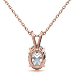 Oval Cut Basket Prong Moissanite Solitaire Pendant