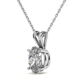 Oval Cut Basket Prong Moissanite Solitaire Pendant