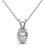 Oval Cut Basket Prong Moissanite Solitaire Pendant