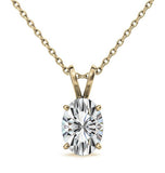 Oval Cut Basket Prong Moissanite Solitaire Pendant