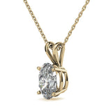 Oval Cut Basket Prong Moissanite Solitaire Pendant