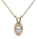 Oval Cut Basket Prong Moissanite Solitaire Pendant