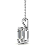 Emerald Cut Moissanite Diamond Solitaire Pendant For Her