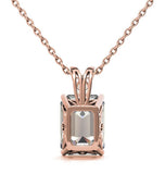 Emerald Cut Moissanite Diamond Solitaire Pendant