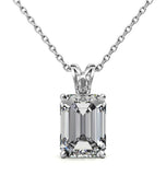 Emerald Cut Moissanite Diamond Solitaire Pendant