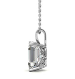 Emerald Cut Moissanite Diamond Solitaire Pendant