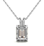 Emerald Cut Moissanite Diamond Solitaire Pendant