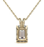 Emerald Cut Moissanite Diamond Solitaire Pendant