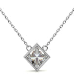 Princess Cut Moissanite Bezel Set Solitaire Pendant