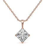 Princess Cut Moissanite Diamond Solitaire Pendant