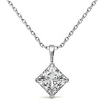 Princess Cut Moissanite Diamond Solitaire Pendant