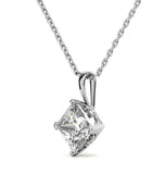 Princess Cut Moissanite Diamond Solitaire Pendant