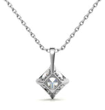 Princess Cut Moissanite Diamond Solitaire Pendant